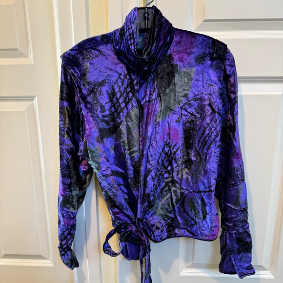 Emanuel Ungaro Vintage Purple Velvet Top - Picture 2 of 7